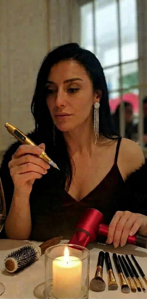 Simona, titolare di Mood Hair Style, con il dermografo in mano